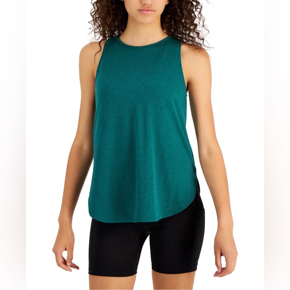 Ideology Womens Plus Size Criss Cross Workout Top Green Size X Large